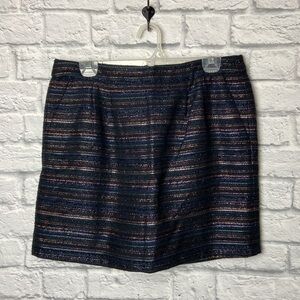 J. Crew Factory size 8 Factory Metallic Stripe Tweed Mini Skirt